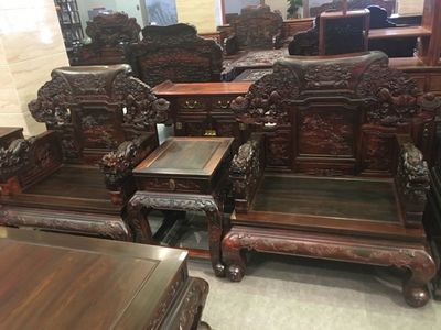 新款紅木家具 大紅酸枝麒麟96沙發(fā)十三件套的工藝與價值